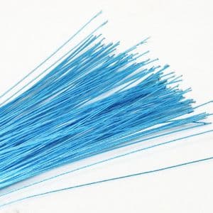 Florist wires, blue, 20 pieces, Length 80cm, Diameter 0.6mm (approximate), Gauge 22, (TS094)