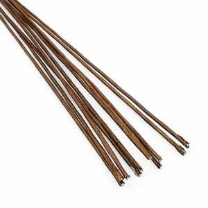 Florist wires, brown, 10 pieces, Length 40cm, Diameter 1.3mm [approximate], Gauge 16, [TS225A]