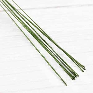 Florist wires, Dark green, 10 pieces, Length 40cm, Diameter 0.4mm [approximate], Gauge 26, [TS259]