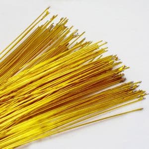 Florist wires, Gold, 20 pieces, Length 80cm, Diameter 0.6mm (approximate), Gauge 22, (TS020)