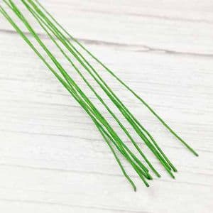 Florist wires, green, 10 pieces, Length 40cm, Diameter 0.5mm [approximate], Gauge 24, [TS247]