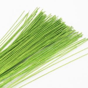 Florist wires, green, 20 pieces, Length 80cm, Diameter 0.6mm (approximate), Gauge 22, (TS018)