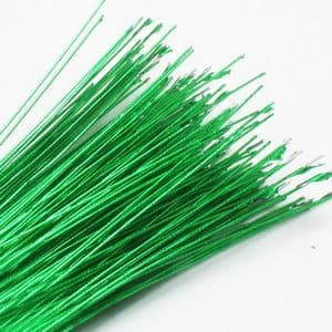 Florist wires, green, 20 pieces, Length 80cm, Diameter 1mm (approximate), Gauge 18, (TS073)