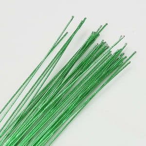 Florist wires, green, 50 pieces, Length 80cm, Diameter 0.6mm [approximate], Gauge 22, [TS157]