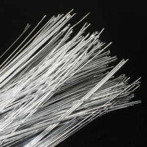 Florist wires, Silver colour, 50 pieces, Length 80cm, Diameter 0.4mm (approximate), Gauge 26, (TS125)