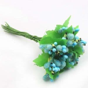 Flower stamen, blue, black, 10 pieces, [ST982]