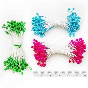 Flower stamen, Dark red, green, 240 pieces [approximate], [ST926]