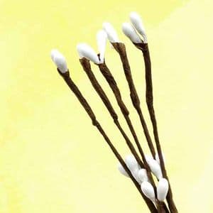 Flower stamen garland, white, 5 pieces, 41cm, [ST1204]