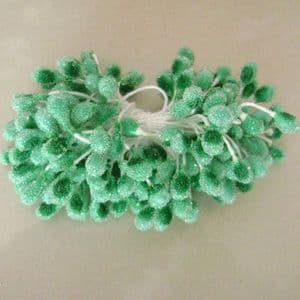 Flower stamen, green, 100  pieces, 6cm, (st29)