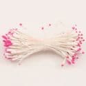Flower stamen, Magenta, white, 100  pieces (approximate), 6cm, (st665)