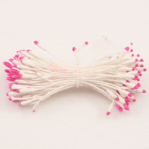 Flower stamen, Magenta, white, 100 pieces (approximate), 6cm, (st665)