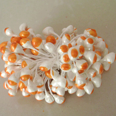 Flower stamen, orange, 100  pieces, 6cm, (st55)