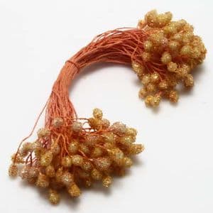 Flower stamen, orange, 100 pieces (approximate), 13cm, (ST723)