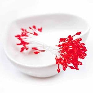 Flower stamen, Pinkish red, 80 pieces [approximate], [ST1313]