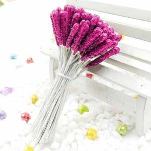 Flower stamen, purple, 80 pieces [approximate], [ST1026]