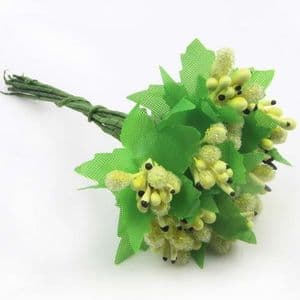 Flower stamen, Yellow, black, 10 pieces, [ST983]
