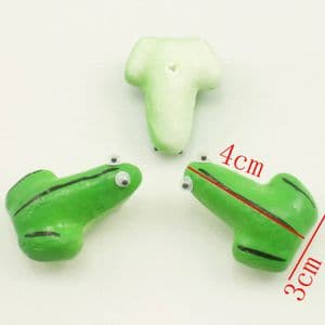 Foam ball, foam, green, black, 4cm x 3cm x 2cm, 6 pieces, (ST618)