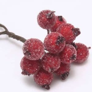 Frost fruit, Flower stamen and wires, Burgandy, 7cm x 1.2cm x 1.2cm, 10 pieces, [ST833]