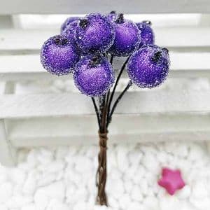 Frost fruit, Flower stamen and wires, Dark purple, 7cm x 1.2cm x 1.2cm, 10 pieces, [ST1336]