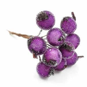 Frost fruit, Flower stamen and wires, Dark purple, 7cm x 1.2cm x 1.2cm, 10 pieces, [ST1336A]