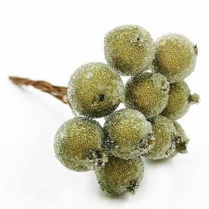 Frost fruit, Flower stamen and wires, Olive, 7cm x 1.2cm x 1.2cm, 10 pieces, [ST1612]