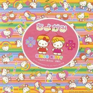 Hello Kitty origami medium, 6 inch (15 cm) square, 8 sheets, (C176c)