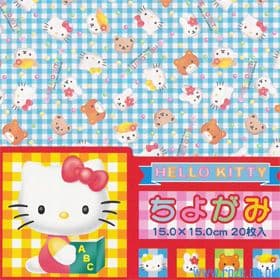 Hello Kitty origami small, 4 inch (10 cm) square, 20 sheets, (c100)