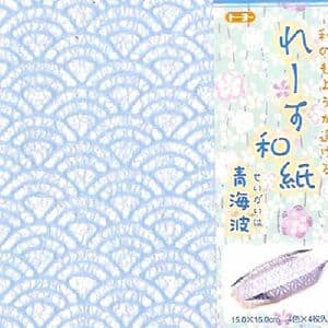 lace washi wave, 6 inch (15 cm) square, 16 sheets, (c272)