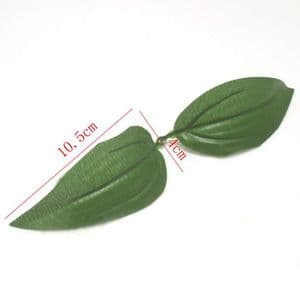 Lily leaf, Cloth and Plastic, green, 4cm  x 10.5cm, 10 pieces, (ST759)