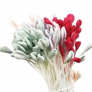 Matt cereal Stamens, Pinkish red, pink, Matt [not shiny], 160 pieces [approximate], [ST1585]