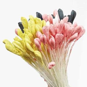 Matt cereal Stamens, white, blue, Matt [not shiny], 160 pieces [approximate], [ST1584]