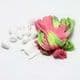 Mesh Nylon flower making kit, Olive-Green, pink, 10 flowers, 9cm (diameter of flowers), Rose, (xs034)