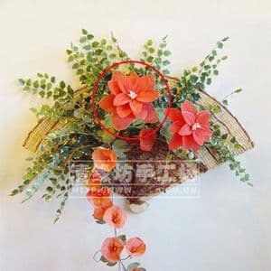 Mesh Nylon flower making kit, Pinkish red, 3 flowers, 8cm (diameter of flowers), Lily Elite, (xs025)