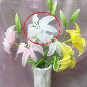 Mesh Nylon flower making kit, Yellow, Light pink, 6 flowers, 13cm (diameter of flowers), White lily, (xs033)