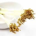Micro stamens for cake decoration - Long head, Flower stamen, Gold colour, 95 pieces, 8cm, [ST1512]