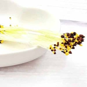 Micro stamens for cake decoration - Round head, Flower stamen, Yellow, 90 pieces, 6cm, [ST1629]