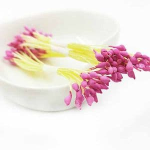 Micro stamens for cake decoration - Teardrop head, Flower stamen, Magenta, 75 pieces, 7cm, [ST1367]