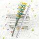Mini Bouquet Artificial Flower Stamen, Yellow, Dark teal, 10 pieces, Long 15.5cm, [ST1218]