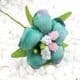 Mini Bouquet Flower Stamen - with petal, Dark teal, 6 pieces, Long 10.5cm, [ST1107]