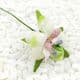 Mini Bouquet Flower Stamen - with petal, white, 6 pieces, Long 10.5cm, [ST1105]