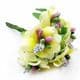 Mini Bouquet Flower Stamen - with petal, Yellow, 6 pieces, Long 10.5cm, [ST1104a]