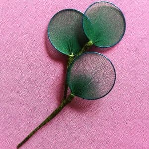 Nylon leaves for nylon flowers, wires and Nylon, green, 10cm x 3cm, 10 pieces, [WWS0003]