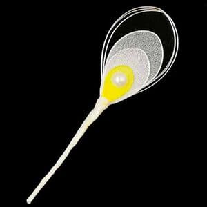 Nylon Peacock petals, wires and Nylon, white, 11cm x 3.5cm, 3 pieces, [WWS0011]