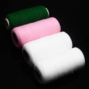 Nylon thread for Mesh flowers, Nylon, white, Dark green, pink, 4 Spools of thread, (SSQ0027)