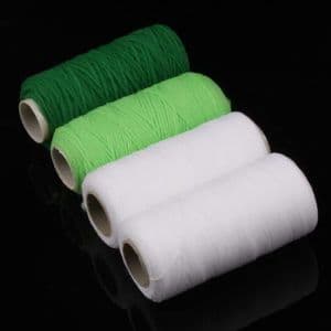 Nylon thread for Mesh flowers, Nylon, white, Olive-Green, Dark green, 4 Spools of thread, (SSQ0020)