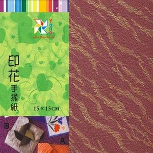 Patterns Shoyu Paper - brown Straight lines, 6 inch (15 cm) square, 15 sheets, (YHZ023)