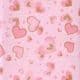 Patterns Shoyu Paper - pink heart, 6 inch (15 cm) square, 15 sheets, (YHZ041)