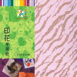 Patterns Shoyu Paper - pink Straight lines, 6 inch (15 cm) square, 15 sheets, (YHZ029)