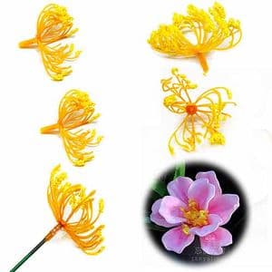 Peony flower stamen, Plastic, Yellow, 4cm, 5 pieces, [ST1565]