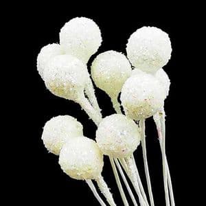 Prosperous fruit, foam and wires, white, 8.5cm x 8.5cm x 10cm, 10 pieces, [ST1448]